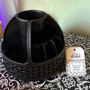 Black Spinning Desktop Organizer